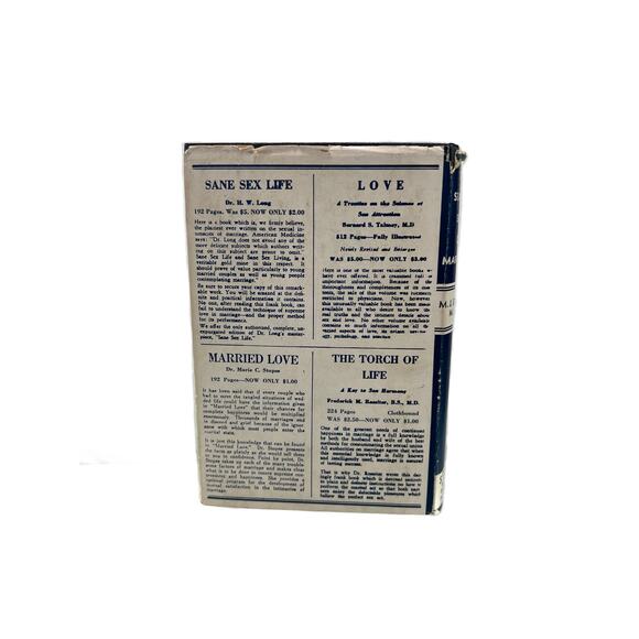 Vintage Hardcover Book - The Sexual Side Of Marriage - M. J. Exner M.D. - 1937 - Picture 4 of 5